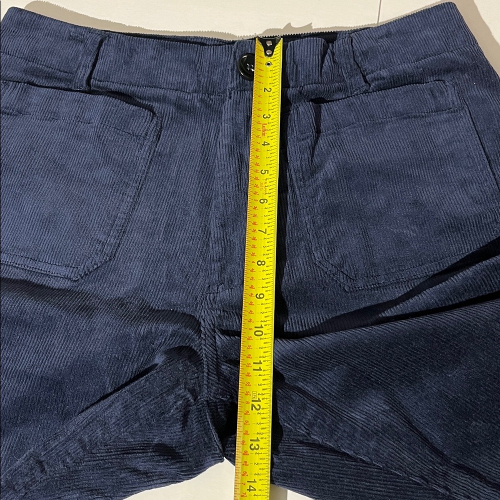 Quince Organic Cotton Stretch Corduroy Cropped Wide Leg Pants Deep Navy sz 12 - Picture 4 of 8